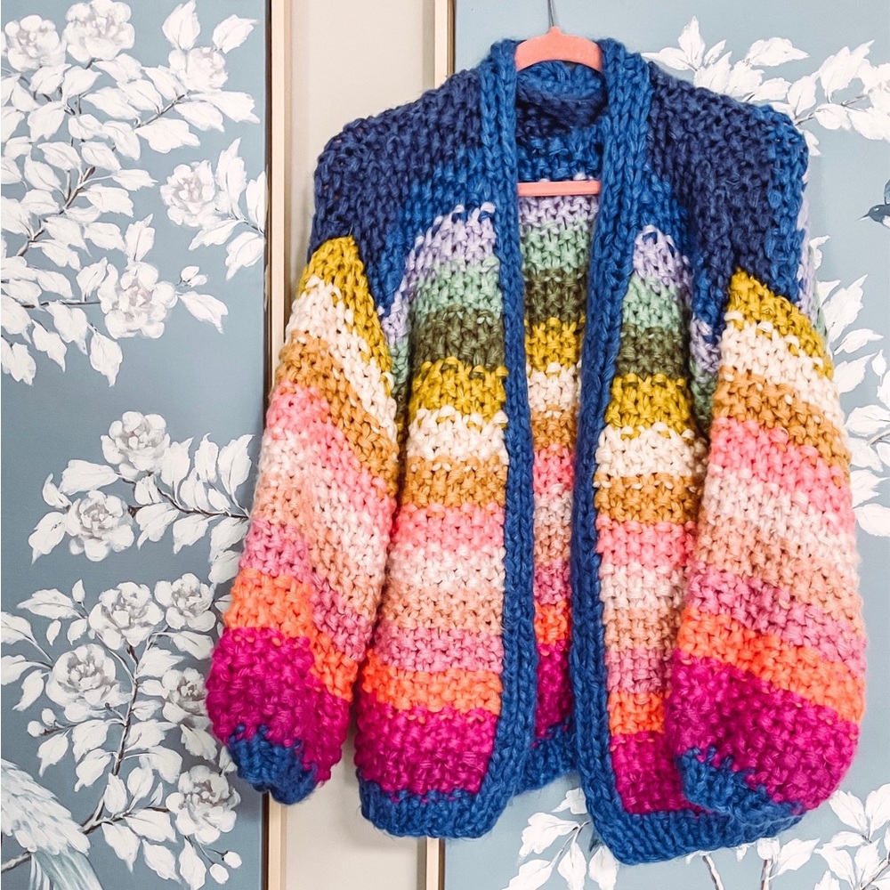 NWOT Listelle Rainbow Cardigan in XL